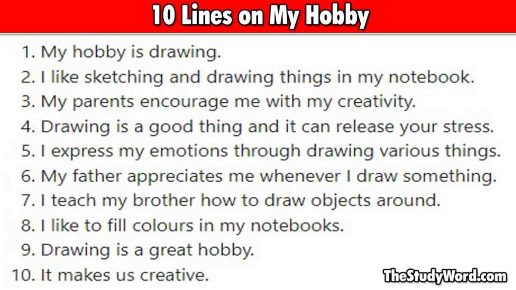 10 Lines on My Hobby
