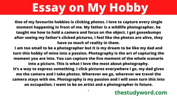 writing essay about my hobby