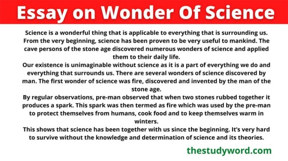 Essay on Wonder Of Science