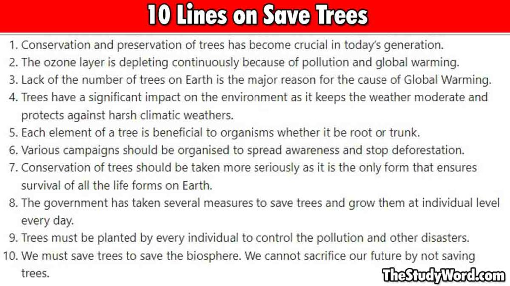 Few Lines on Save Trees