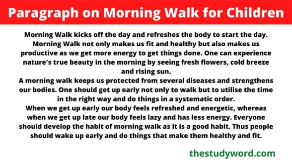 essay on morning walk 150 words