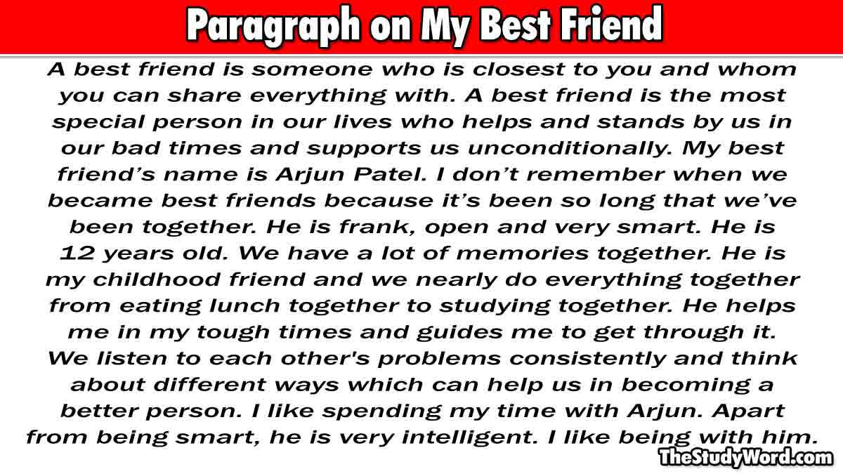 write short paragraph about your friend