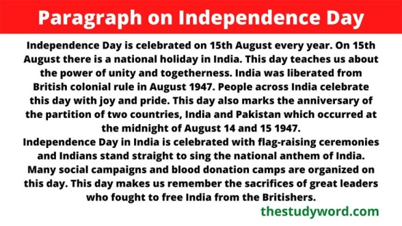 Paragraph on Independence Day
