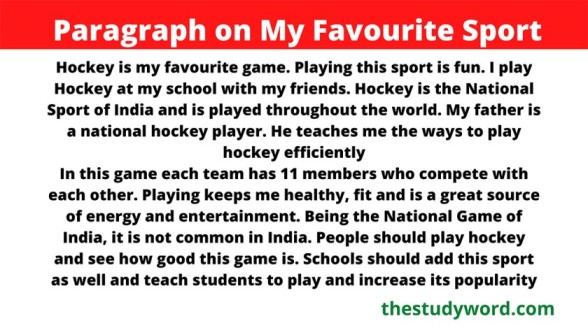 Paragraph on My Favourite Sport