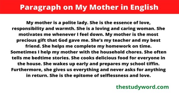 essay my mother class 9