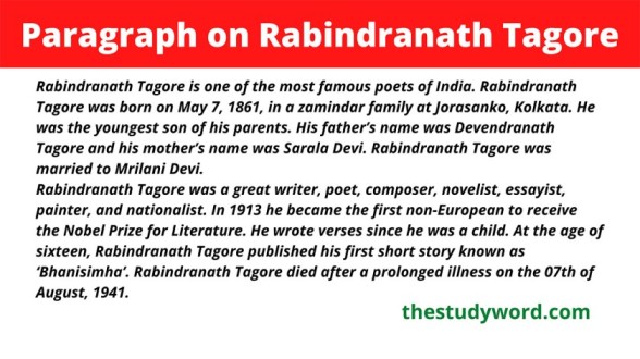 Paragraph on Rabindranath Tagore