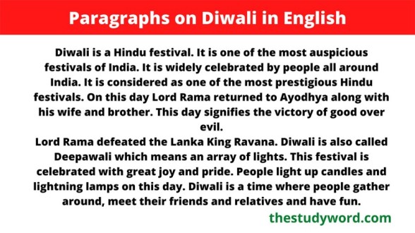 Paragraphs on Diwali in English