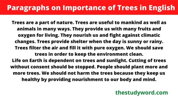 essay on importance of trees in 200 words