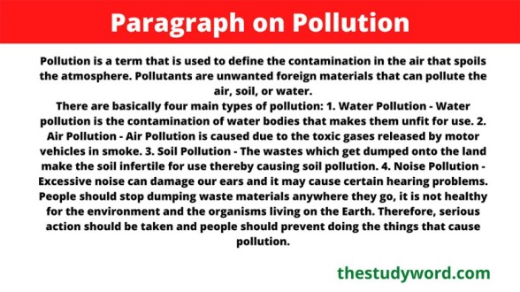 Pollution Paragraph