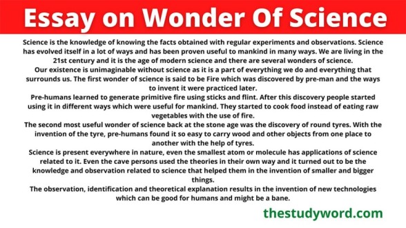 Wonder Of Science Essay