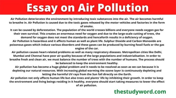 essay on air pollution 50 words