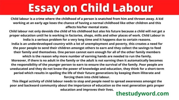 points on child labour essay