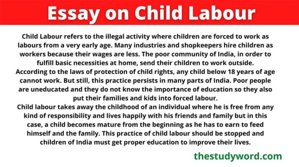 Essay on Child Labour