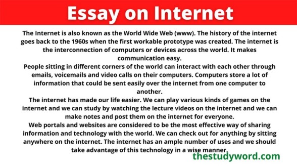 internet and its advantages essay