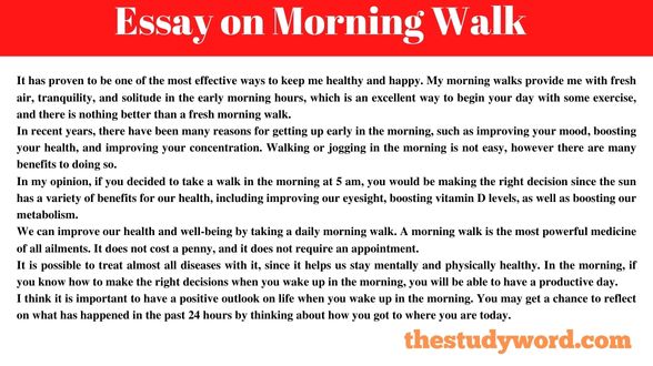 a morning walk essay for 8th class