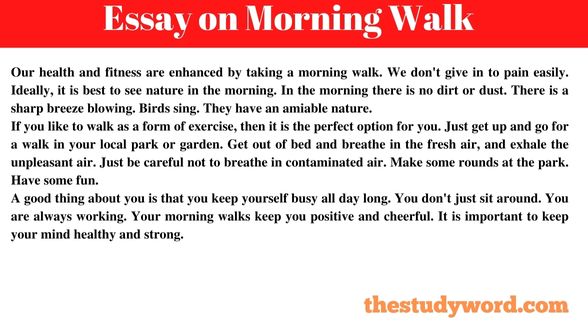1000 words essay on morning walk