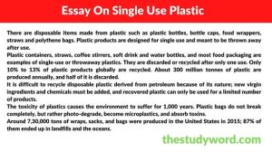 essay on single use plastic 1000 words