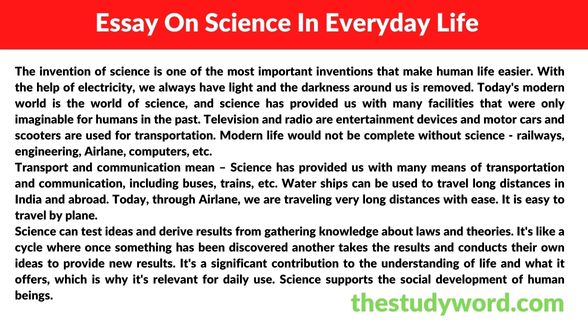 Essay On Science In Everyday Life