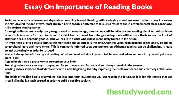 Essay On Importance of Reading Books