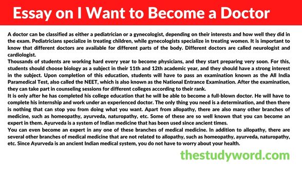 why be a doctor essay