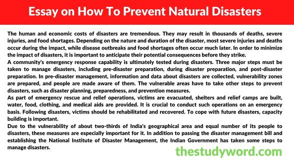 how to prevent natural disasters essay