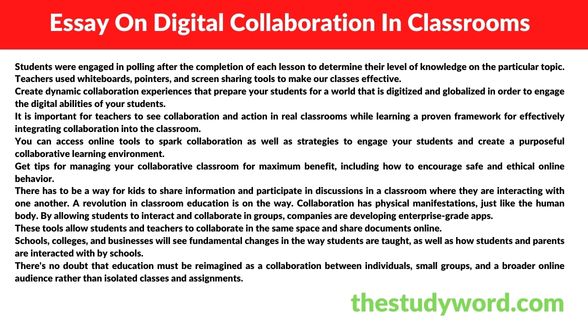 Essay On Digital Collaboration In Classrooms